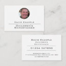 Search for entertainment business cards Party entertainer