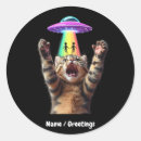 Search for alien humour stickers Cat selfie