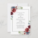 Search for watercolor floral foliage wedding invitations Burgundy