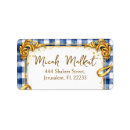 Search for blue and gold return address labels Luxury