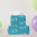 Search for shark birthday wrapping paper Blue
