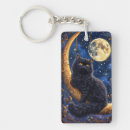 Search for full moon cat key rings Starry night