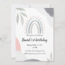 Search for baby 1st birthday invitations Rainbow