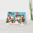 Search for vintage elves christmas cards Holly