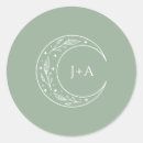 Search for botanical wedding stickers Sage green