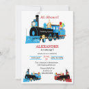 Search for train birthday invitations Red and blue