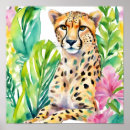 Search for cheetah posters Watercolor