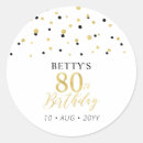 Search for 80 birthday party stickers Black