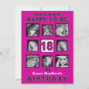 Search for hot pink 18th birthday invitations Black