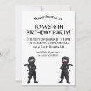 Search for ninja warrior birthday invitations Boy