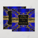 Search for royal blue black birthday invitations Elegant birthday party