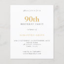 Search for gold 90th birthday invitations Typography