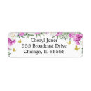 Search for pink baby return address labels Butterflies
