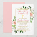 Search for greenery first communion invitations Gold cross