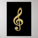 Search for music treble clef posters Gold