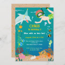 Search for under the sea boy birthday invitations Dolphins