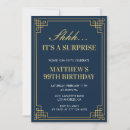 Search for mens blue and gold birthday invitations Chic