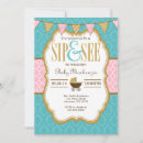 Search for mint and gold baby shower invitations Sip and see