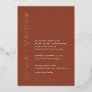 Search for burnt orange gold wedding invitations Minimalist