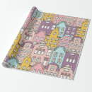 Search for city buildings wrapping paper Cartoon