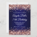 Search for rose 75th birthday invitations Rose gold glitter