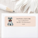 Search for schnauzer return address labels Watercolor