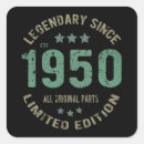 Search for vintage 1950 stickers Birthday