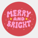 Search for typography graphic stickers Merry and bright