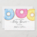 Search for doughnut baby shower invitations Watercolor
