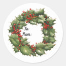 Search for holly wreath stickers Vintage