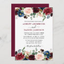 Search for rustic country floral invitations Watercolor burgundy floral