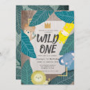 Search for wild things 1st birthday invitations Giraffe