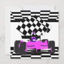 Search for pink race car invitations Chequered flag