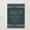 Search for navy blue sweet 16 invitations Modern