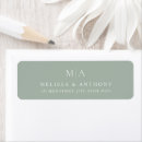 Search for monogram wedding return address labels Sage green
