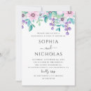 Search for watercolor floral rehearsal dinner invitations Purple