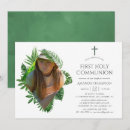 Search for watercolor first communion invitations Greenery