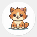 Search for kawaii animal illustration stickers Cat lover