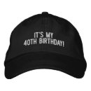 Search for 40th birthday party hats 40 years old