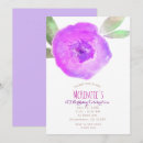 Search for purple flower birthday invitations Botanical