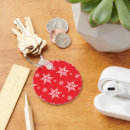 Search for red and white pattern key rings Snowflakes