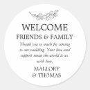 Search for welcome wedding stickers Black and white