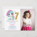 Search for 7th photo birthday invitations Unicorn
