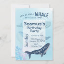 Search for blue whale birthday invitations Under the sea