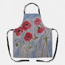 Search for red and yellow flowers aprons Poppies