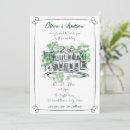 Search for watercolor venue wedding invitations Greenery
