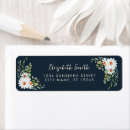 Search for blue floral return address labels Blue and white