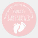 Search for footprints baby shower stickers Pink