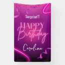 Search for surprise birthday party banners Pink