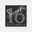 Search for silver glitter napkins Sweet 16
